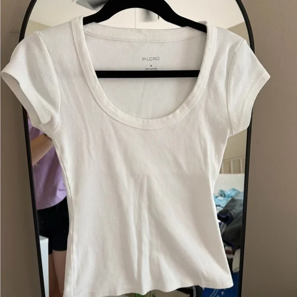 Pilcro Women's Cream Scoop Neck Blouse - Picture 2 of 5